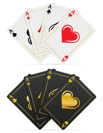 casino game cards for gambling cartoon stock vector illustration isolated on white backgroundのイラスト素材