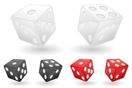 casino game dice cartoon stock vector illustration isolated on white backgroundのイラスト素材