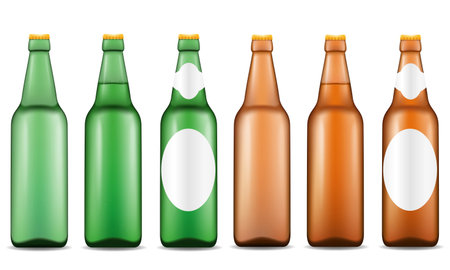 beer in bottle transparent cartoon stock vector illustrationのイラスト素材