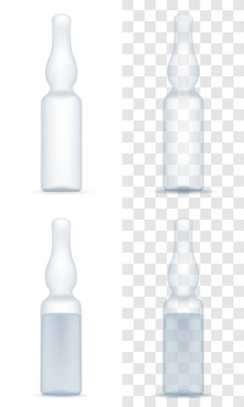 medical glass ampoule for injection vector illustration isolated object iconsのイラスト素材