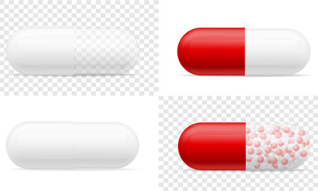 medical pills tablets for the treatment of diseases vector illustration isolated object iconsのイラスト素材