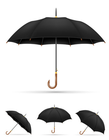 classical umbrella from rain cartoon stock vector illustration isolated on white backgroundのイラスト素材
