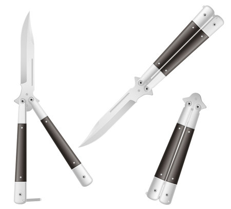 butterfly knife is a melee weapon vector illustration isolated on white backgroundのイラスト素材