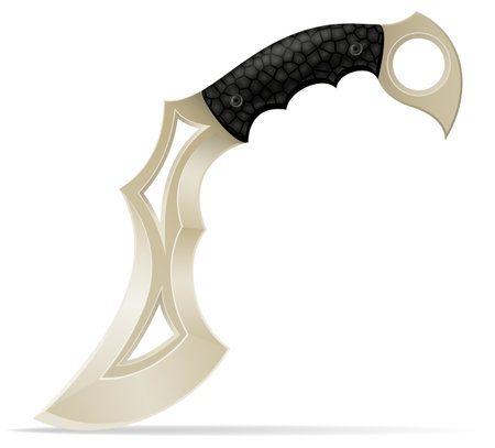 unusual original knife is a melee weapon vector illustration isolated on white backgroundのイラスト素材