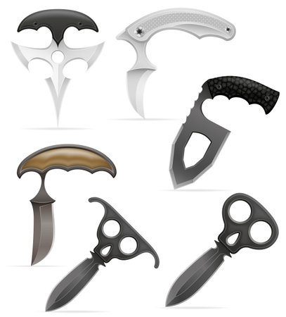 unusual original knife is a melee weapon vector illustration isolated on white backgroundのイラスト素材