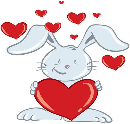 vector valentine's day bunnyのイラスト素材