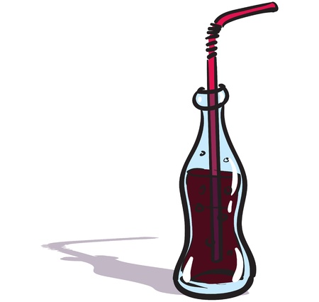 vector illustration of a glass bottled cold drinkのイラスト素材