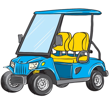 vector illustration of an electric golf cartのイラスト素材