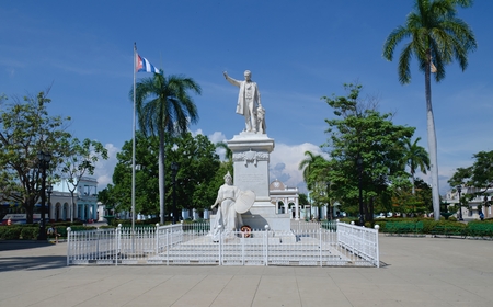The monument of the national hero Jose Marti on the squareのeditorial素材