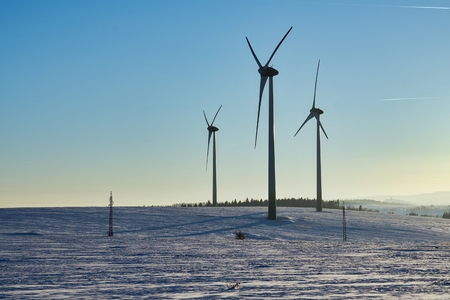 Twilight of wind power in the Ore Mountains.