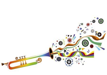 musical instrument and create a cheerful bright elements of backgroundのイラスト素材