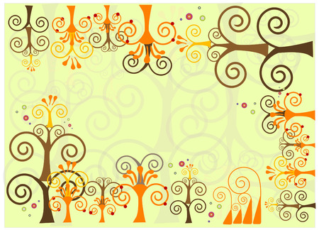 Happy abstract autumn background with various elementsのイラスト素材