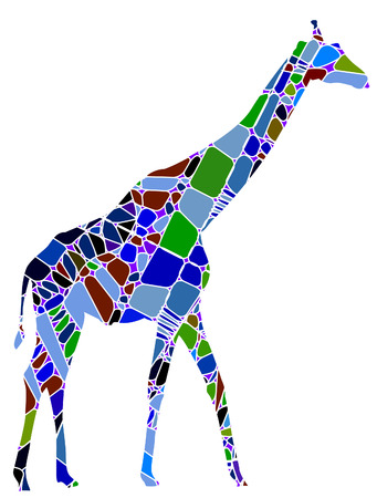 abstract giraffe from the various elements on a white backgroundのイラスト素材