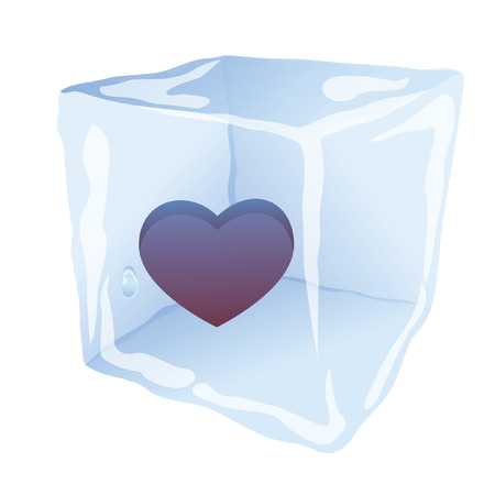 chills cube with a heart inside (love will melt all the ice!)のイラスト素材