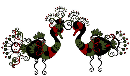 ducks in ethnic style is a symbol of loveのイラスト素材