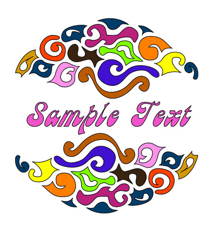 bright patterned logo of the different elements on a white backgroundのイラスト素材
