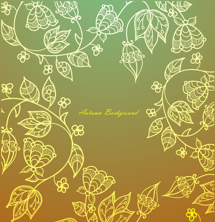 autumn background of the flowers in vintage styleのイラスト素材