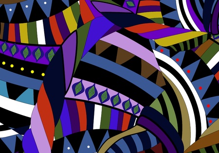abstract background in ethnic style of the various elementsのイラスト素材