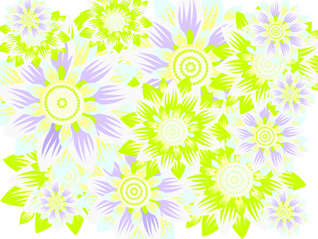 delicate flowers of the various elements of pastel colorsのイラスト素材