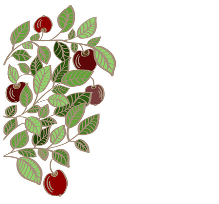 background with berries and leavesのイラスト素材