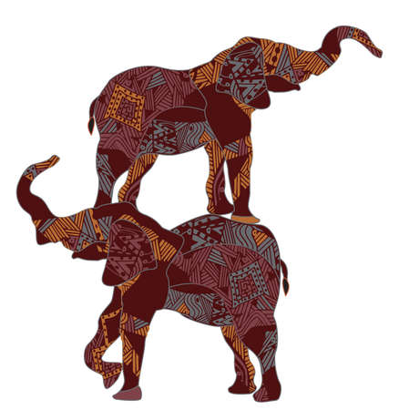 elephants form a family and symbolize peaceのイラスト素材