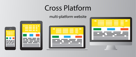 multi-platform for website design のイラスト素材