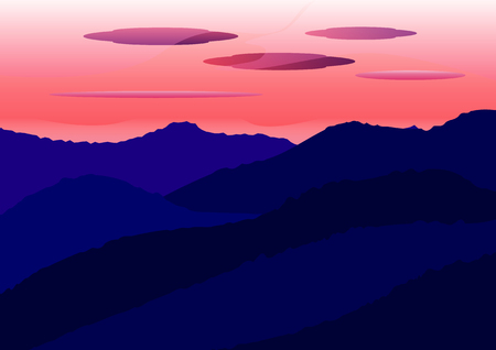 mountain landscape view のイラスト素材