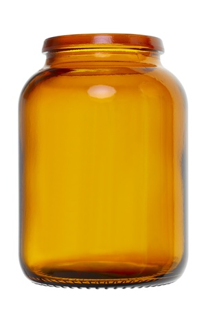 A  empty pill jar  isolated on white background, studio shoot.の写真素材