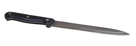 Knife with black handle on white background  Stitched image, Adobe RGB 