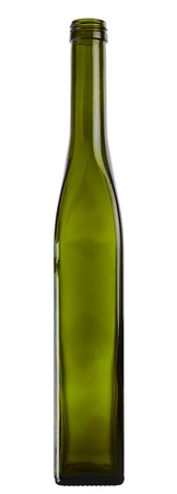 Empty cooking oil glass bottle isolated on white background. 2 images stitched - original size, DFF image, Adobe RGB の写真素材