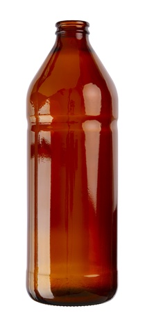 Empty cooking oil glass bottle isolated on white background. 2 images stitched - original size, DFF image, Adobe RGB の写真素材