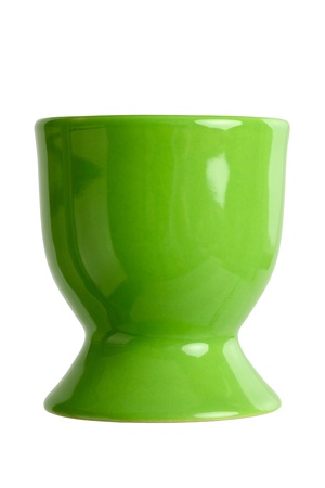 Close up of a eggcup, isolated on white backgroundの写真素材