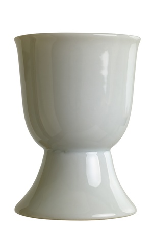 Close up of a eggcup, isolated on white backgroundの写真素材