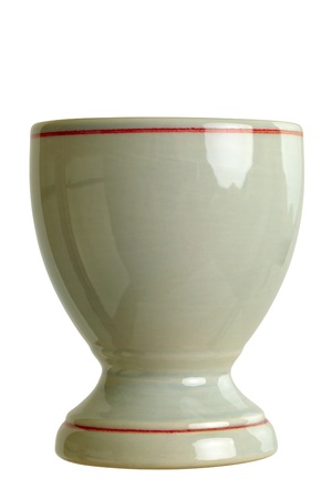 Close up of a eggcup, isolated on white backgroundの写真素材