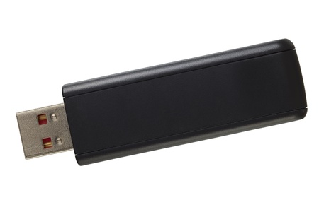 Close up of a USB flash memory isolated on whiteの写真素材