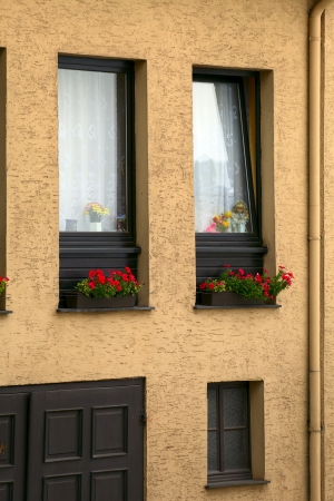 The  facade of the house in town Saarburg, Rhineland-Pfalz, Germany の写真素材