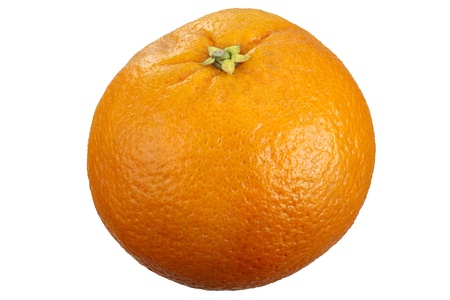 Close up of a orange fruit isolated on white background, focus stacking の写真素材