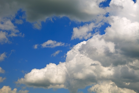 Beautiful white summer clouds as interesting  sky backgroundの写真素材