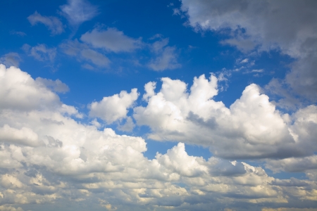 Beautiful white summer clouds as interesting  sky backgroundの写真素材