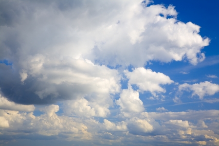 Beautiful white summer clouds as interesting  sky backgroundの写真素材