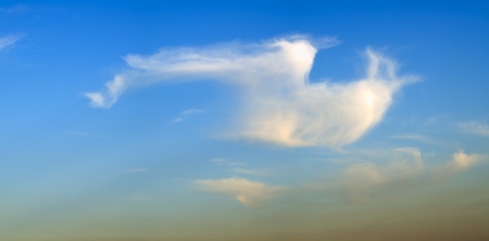 Beautiful white summer clouds as interesting  sky backgroundの写真素材