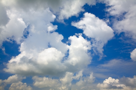 Beautiful white summer clouds as interesting  sky backgroundの写真素材