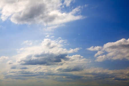 Beautiful white summer clouds as interesting  sky backgroundの写真素材