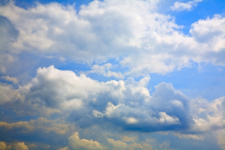 Beautiful white summer clouds as interesting  sky backgroundの写真素材