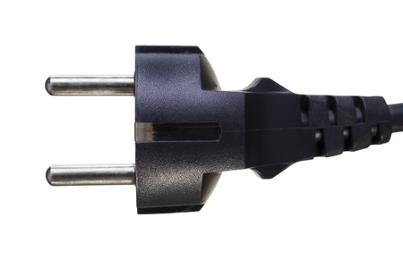 Close up of a electric plug isolated on white backgroundの写真素材