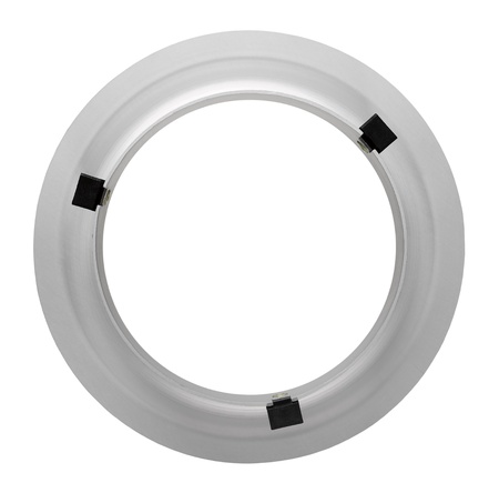 Close up of a aluminum ring isolated on whiteの写真素材