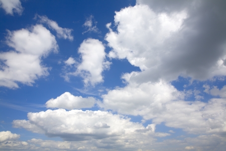 Beautiful white summer clouds as interesting  sky backgroundの写真素材