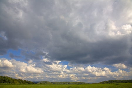 Beautiful white summer clouds as interesting  sky backgroundの写真素材