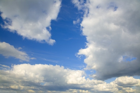 Beautiful white summer clouds as interesting  sky backgroundの写真素材