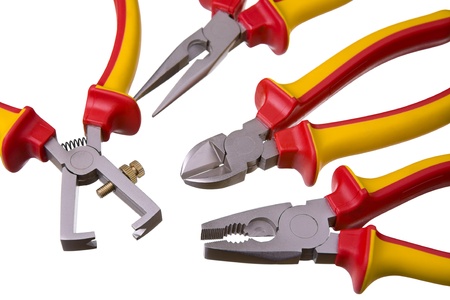 Close up of a modern nippers, isolated on white backgroundの写真素材